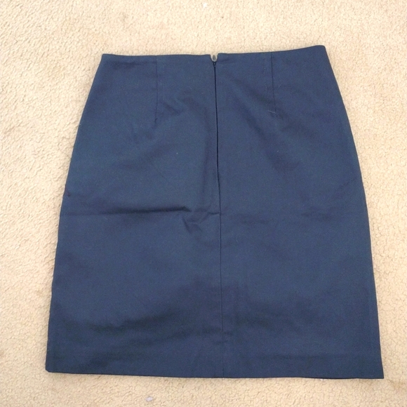 Loft Navy Blue Ladies Size O Petite 2 Zippers In Front & 1 In Back - Picture 2 of 5